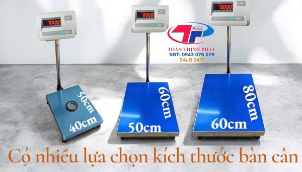 Cân bàn điện tử 100kg có nhiều lựa chọn kích thước bàn cân theo yêu cầu